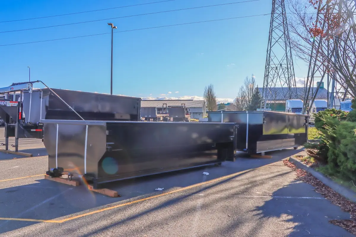 Roll-off dumpster ready for waste disposal at job site for Construction Dumpster Rental in Stevenson Ranch